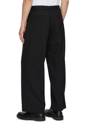 Back View - Click To Enlarge - SACAI - Chalk Striped Side Wrap Belted Cotton Blend Pants