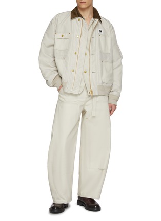 Figure View - Click To Enlarge - SACAI - X Carhartt WIP Curved Leg Belted Cotton Duck Pants