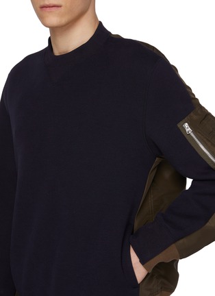  - SACAI - Hybrid Sleeve Sponge Sweat Cotton Sweatshirt