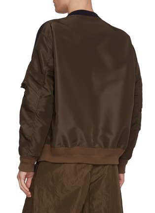 Back View - Click To Enlarge - SACAI - Hybrid Sleeve Sponge Sweat Cotton Sweatshirt