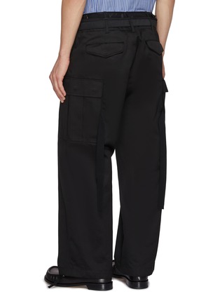 Back View - Click To Enlarge - SACAI - Hybrid Double Waist Belted Cotton Chino Cargo Pants