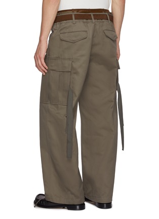 Back View - Click To Enlarge - SACAI - Hybrid Double Waist Belted Cotton Chino Cargo Pants