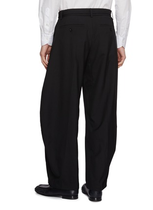 Back View - Click To Enlarge - SACAI - Belted Pleated Curved Leg Wool Blend Pants