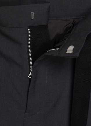  - SACAI - Belted Pleated Curved Leg Wool Blend Pants