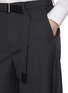  - SACAI - Belted Pleated Curved Leg Wool Blend Pants