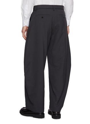 Back View - Click To Enlarge - SACAI - Belted Pleated Curved Leg Wool Blend Pants