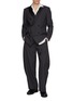 Figure View - Click To Enlarge - SACAI - Belted Pleated Curved Leg Wool Blend Pants