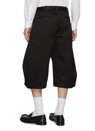 Back View - Click To Enlarge - SACAI - Belted Wide Leg Cropped Cotton Chino Pants