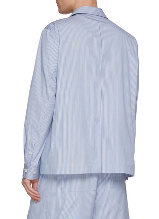 Back View - Click To Enlarge - SACAI - Single Breasted Striped Cotton Poplin Blazer