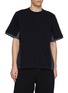 SACAI Hybrid Panelled Denim Pocket Cotton T-Shirt