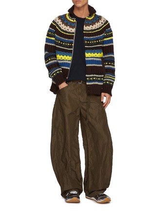 Figure View - Click To Enlarge - SACAI - Short Sleeve Hybrid Denim Panel Cotton T-Shirt