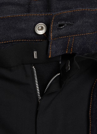  - SACAI - Belted Hybrid Double Denim Waist Wool Blend Pants