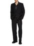 Figure View - Click To Enlarge - SACAI - Belted Hybrid Double Denim Waist Wool Blend Pants
