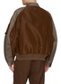 Back View - Click To Enlarge - SACAI - Oversized Hybrid Sleeve Nylon Cotton Chino Bomber Jacket