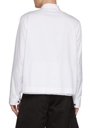 Back View - Click To Enlarge - SACAI - Button Up Layered Hem Cotton Poplin Shirt Jacket