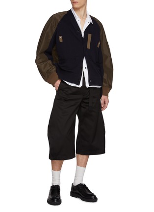 Figure View - Click To Enlarge - SACAI - Button Up Layered Hem Cotton Poplin Shirt Jacket