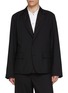 SACAI Single Breasted Chalk Striped Layered Cotton Blazer