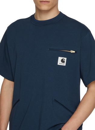  - SACAI - X Carhartt WIP Zipper Detail Cotton T-Shirt
