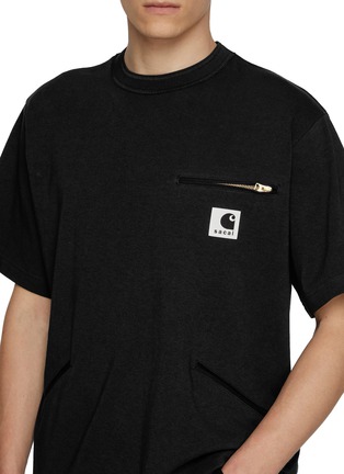  - SACAI - X Carhartt WIP Zipper Detail Cotton T-Shirt
