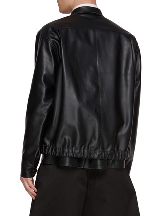 Back View - Click To Enlarge - SACAI - Button Up Layered Hem Calfskin Leather Jacket