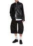 Figure View - Click To Enlarge - SACAI - Button Up Layered Hem Calfskin Leather Jacket