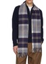 Figure View - Click To Enlarge - JOHNSTONS OF ELGIN - Tartan Wide Cashmere Scarf