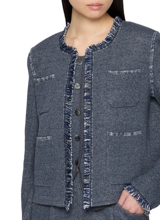  - CRUSH COLLECTION - Denim Trim Knit Cardigan