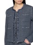  - CRUSH COLLECTION - Denim Trim Knit Cardigan