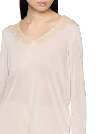  - CRUSH COLLECTION - Lace Panelled Lapel Top