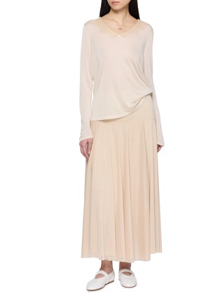 Figure View - Click To Enlarge - CRUSH COLLECTION - Lace Panelled Lapel Top