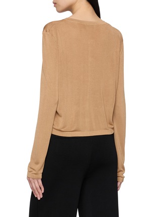 Back View - Click To Enlarge - CRUSH COLLECTION - Embroidered Floral Silk Blend Cardigan