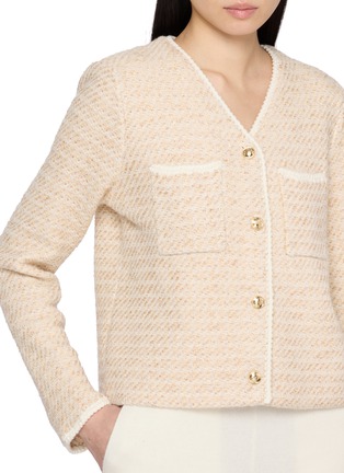  - CRUSH COLLECTION - V-necck Knitted Bouclé Jacket