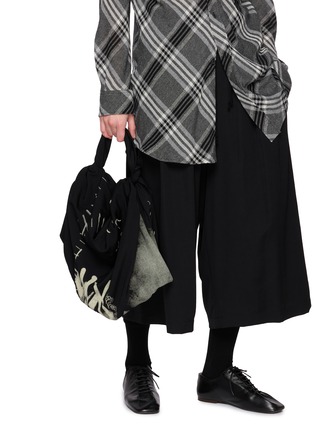 Figure View - Click To Enlarge - Y'S - Mini Wool Gabardine Furoshiki Bag
