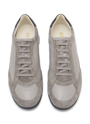 Detail View - Click To Enlarge - BRUNELLO CUCINELLI - Leather Suede Men's Sneakers