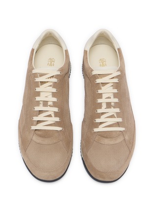 Detail View - Click To Enlarge - BRUNELLO CUCINELLI - Leather Suede Men's Sneakers