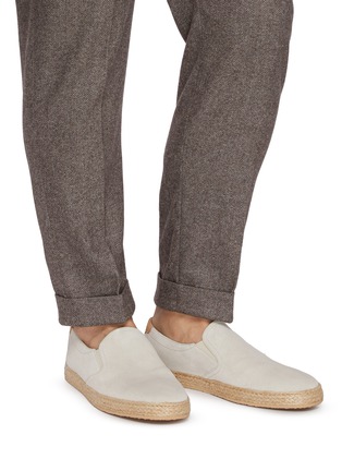 Figure View - Click To Enlarge - BRUNELLO CUCINELLI - Suede Slip-on Espadrilles