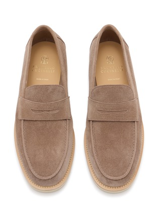 Detail View - Click To Enlarge - BRUNELLO CUCINELLI - Suede Penny Loafers