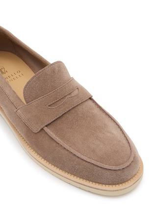 Detail View - Click To Enlarge - BRUNELLO CUCINELLI - Suede Penny Loafers