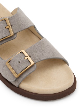 Detail View - Click To Enlarge - BRUNELLO CUCINELLI - Suede Slipper Slides