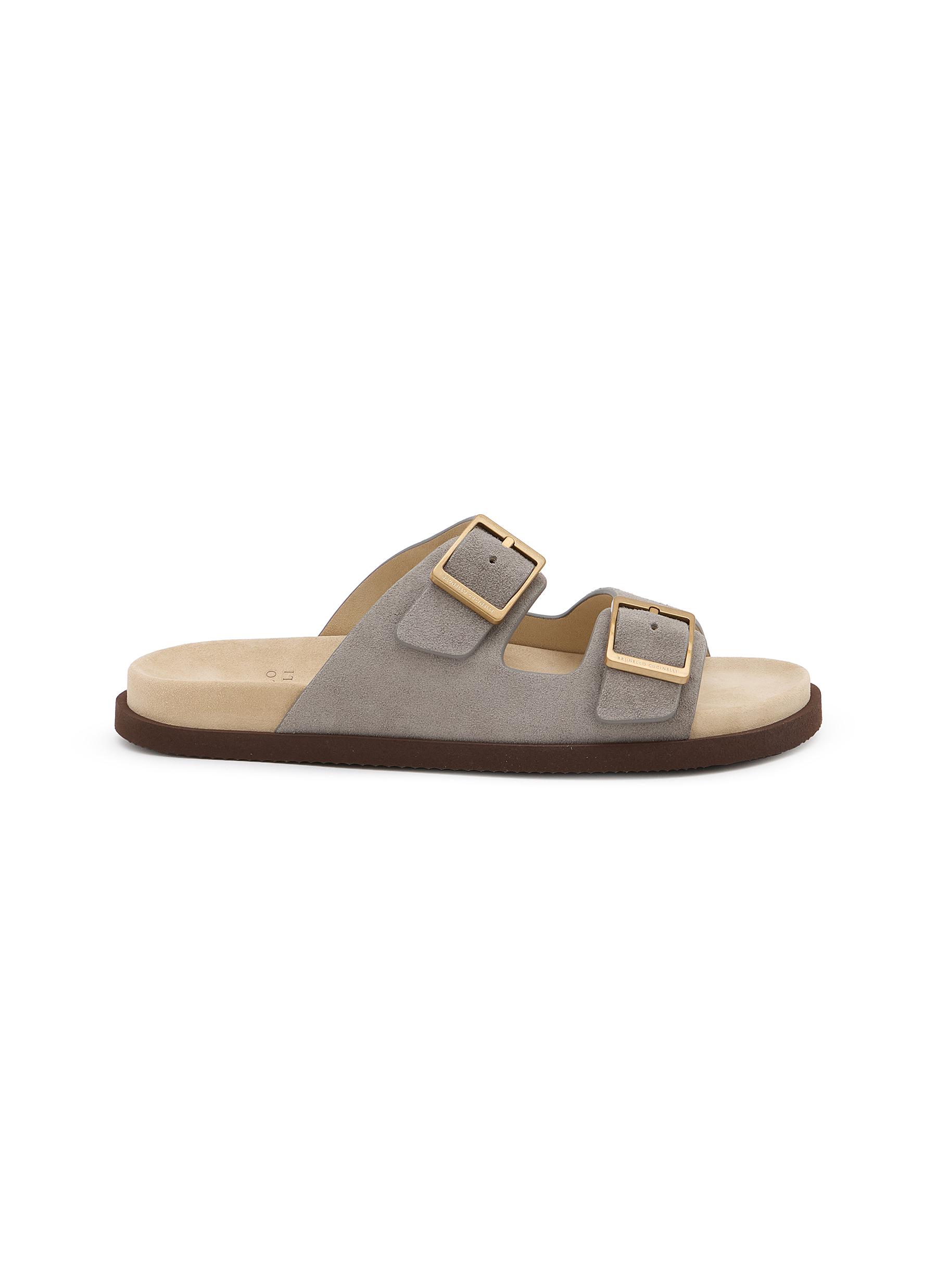 BRUNELLO CUCINELLI | Suede Slipper Slides | Men | Lane Crawford