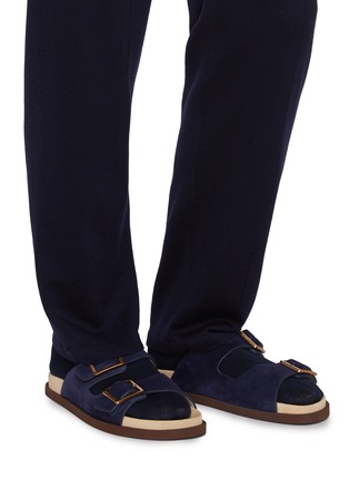 Figure View - Click To Enlarge - BRUNELLO CUCINELLI - Sude Buckled Strap Sandals