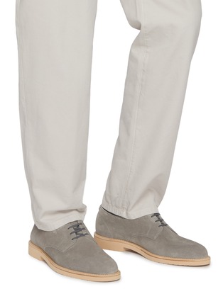 Figure View - Click To Enlarge - BRUNELLO CUCINELLI - Suede Derby Shoes