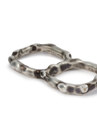 Detail View - Click To Enlarge - ANN DEMEULEMEESTER - Lenja Futuristic Fine Thorn Double Ring — Size 53