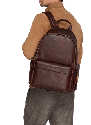 Figure View - Click To Enlarge - BRUNELLO CUCINELLI - Travel Leather Backpack