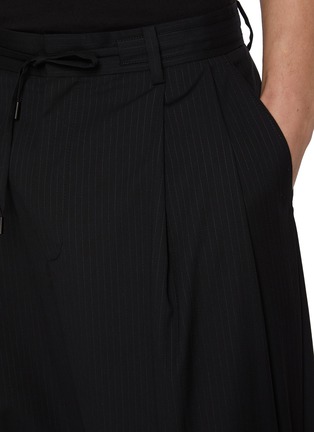  - JUUN.J - Wide Leg Striped Drawstring Waist Wool Pants