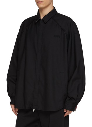 Detail View - Click To Enlarge - JUUN.J - Reversible Chequered Zip Up Wool Shirt Jacket