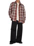 Figure View - Click To Enlarge - JUUN.J - Reversible Chequered Zip Up Wool Shirt Jacket