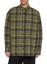 JUUN.J Long Sleeve Chequered Cotton Seersucker Shirt