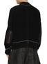 Back View - Click To Enlarge - THE VIRIDI-ANNE - Oversized Contrast Stitch Zip Up Cotton Linen Knit Cardigan