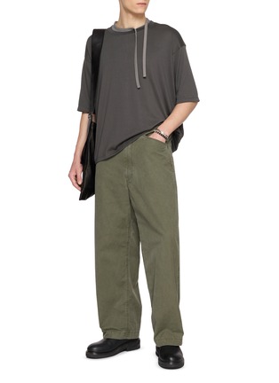 Figure View - Click To Enlarge - THE VIRIDI-ANNE - Collar Strap Cotton T-Shirt